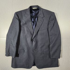 Pronto Uomo Sport Coat Blazer Suit Jacket Houndstooth Blue 40 Short